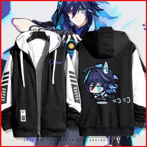 BH2 Genshin Tác Động Trò Chơi Ororon Hoạt Hình anime Dây Kéo Áo Khoác Áo Unisex Dài Tay Top HB2