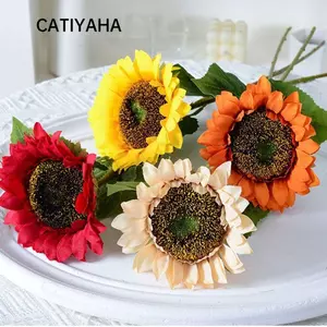 CATIYAHA Trang Trí Mùa Thu Hoa, 4 Màu Vàng Vàng Hoa Hướng Dương, Trang Trí Sân Vườn Tiệc Trang Trí Nhà Cửa