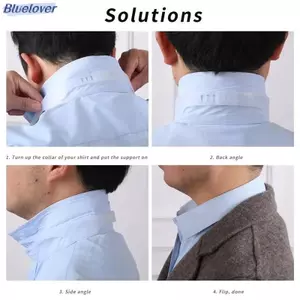Bluelover Có Thể Điều Chỉnh Áo Sơ Mi Cổ Hỗ Trợ Áo Thun Đứng Cổ Shaper Áo Sơ Mi Chống Lăn Cố Định Shaper Cổ Ở Lại Gói Bộ Vải Phụ Kiện Mới