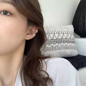 KUZHEN 1 Tinh Tế Đơn Giản Lá Bông Tai Kẹp Tai Vàng Không Piering Tai Kẹp Bông Tai HOT