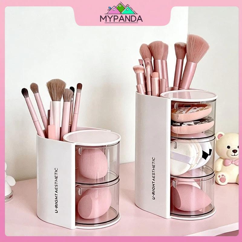 Hộp xoay Hộp đựng mỹ phẩm MYPANDA Đa chức năng chống bụi 360 độ để đựng đồ trang điểm.