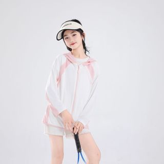 Áo khoác chống nắng trẻ em mỏng nhẹ có mũ – áo UV unisex bé trai bé gái phong cách thể thao