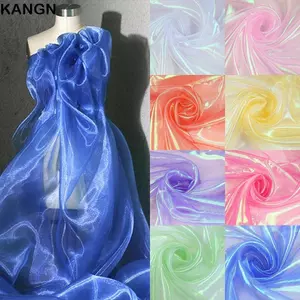 Vải KANGN Organza, Vải tuyn Laser Sáng Bóng Mỏng, Trang Trí Vải Tulle Trong Suốt Organza Váy Vải Cưới