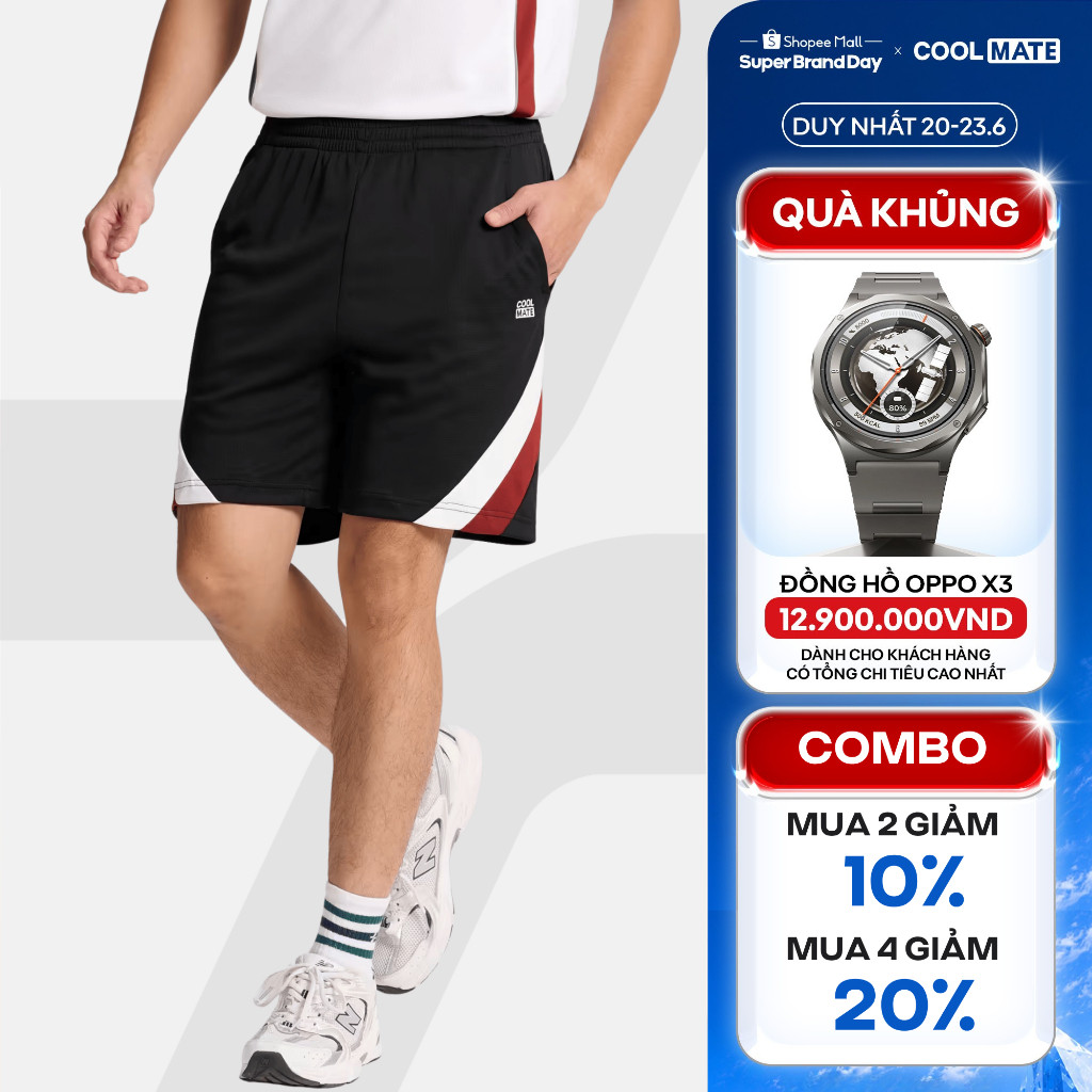 [MUA 4 GIẢM 20%]Quần short thể thao nam Promax Sideflow thấm hút nhanh khô thoáng khí Coolmate
