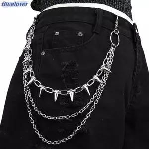 Bluelover Punk Nelace, Đai đinh tán nhiều lớp Bule, Dây chuyền quần kim loại thời trang nam mới