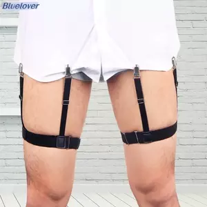 Bluelover Nam Áo Sơ Mi Ở Lại Thắt Lưng Chống Trơn Trượt Loing Kẹp Quý Ông Chân Đùi Treo Garters Dây Đeo Thời Trang Co Giãn Đồng Phục Mới