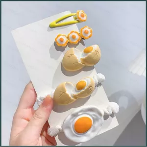 YT4 Dễ Thương Trứng Trứng Trứng Trứng Trứng BB Kẹp Tóc Nổ Tóc Kẹp Tóc Trang Trí Tóc