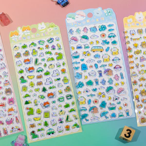 Nhãn dán độc đáo Nhãn dán trang trí Đồ chơi Phần thưởng Cloud Bunny Nhãn dán pha lê ba chiều Laser Apple Bear Candy Giáo dục Trẻ em Nhãn dán phần thưởng trang trí thủ công