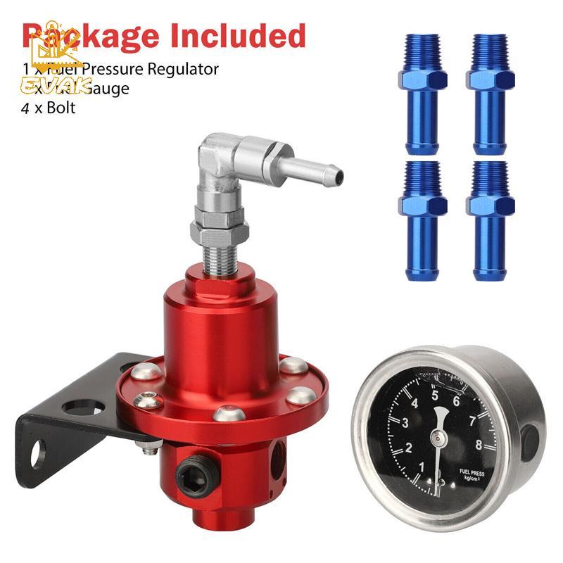 Bộ điều chỉnh áp suất nhiên liệu nhôm đa năng Alittlesetrtu có đồng hồ đo 60-100psi VN