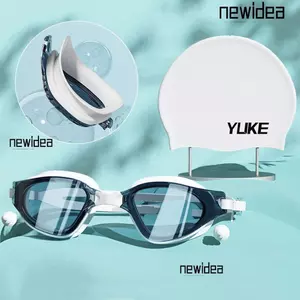Kính Mắt Bơi NEWIDEA, Kính Bơi Chuyên Nghiệp Chống Sương Mù, Lặn Khung Lớn Có Thể Điều Chỉnh Di Động Có Nút Tai Nam Nữ