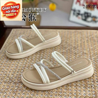 Giao hàng nội địa từ Việt Nam Gonghou Chính Hãng 2 Cánh Đi Biển Dép Nữ Mùa Hè Mới Thời Trang Đa Năng Cổ Tích Phong Cách Thoải Mái Bằng Chiều Cao Tăng Dép