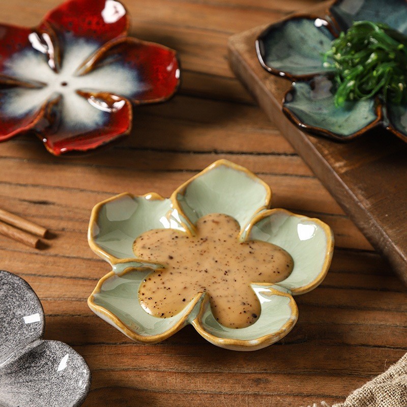 Đĩa Sứ Đựng Đồ Ăn Nhẹ Phong Cách Nhật Bản – Đĩa Sushi, Đĩa Gia Vị Men Thiên Mục Đẹp Mắt