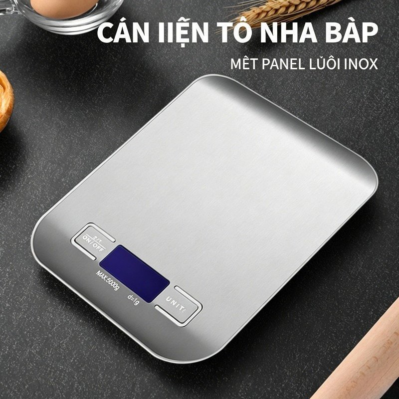 Cân Điện Tử Nhà Bếp Màn Hình LCD Độ Chính Xác Cao Trừ Bì Đổi Đơn Vị Cân Thực Phẩm