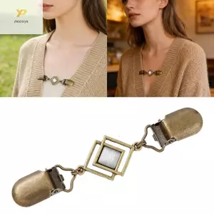 PPY Phong Cách Vintage Mèo Mắt Đá Áo Len Kẹp Nữ Thanh Lịch Đầm Phụ Kiện