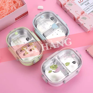 Hộp cơm 2 ngăn BUNA nắp trong suốt, Khay Inox 304 có thể dùng cho lò vi sóng tiện dụng 720ml.