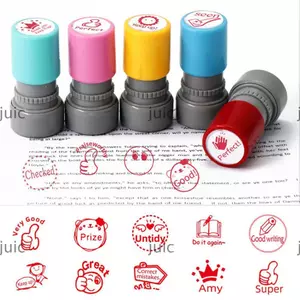 JUIC Phần Thưởng Con Dấu Tự Mực Sinh Viên Hoạt Hình Tem Thêu Sò Tem Đồ Chơi Trẻ Em Tem Trẻ Em Con Dấu Con Dấu Giảng Dạy Tem