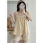 Phụ Nữ Đơn Giản Màu Ren Viền Camisole Pyjama Bộ Có Miếng Lót Ngực Để Mặc Ngoài Trời Trong Nhà Hàng Ngày Nhà Thường Ngày Giải Trí Mùa Hè Dịp