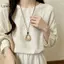 LUImo Mặt Dây Chuyền Nelace Giả Mây Dệt Hoa Quạt Hình Nhẹ Bohemian Trang Sức Cho Nữ Cô Gái Trang Trí Hàng Ngày SBS