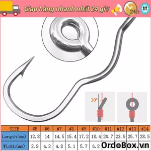 ORDOBOX 12 Cái / gói Móc Câu Cá, Có Mắt Sắc Nét Thép Gai Tự Động Lật Móc Cá, Thép Carbon Cao Chống Trượt Câu Cá