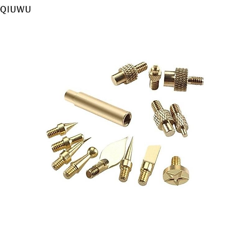 QIUWU 7 / 9 / 10 Cái Đầu sắt đai ốc chèn nhiệt M2 M3 M4 M5 M6 M8 Bộ dụng cụ nhúng ren bằng đồng thau cho sắt hàn máy in 3D bằng nhựa.