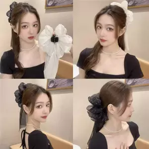 ECK Phong Cách Hàn Quốc Thời Trang Nơ Lớn Ruy Băng Vuốt Tóc Siêu Cổ Tích Tính Khí Lấp Lánh Kim Cương Giả Tóc Cô Gái Ngọt Ngào Phụ Kiện Tóc HOT
