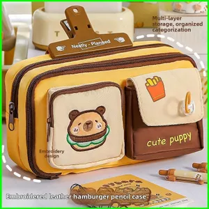 HT3 Capybara Hộp Đựng Bút Sinh Viên Túi Bảo Quản Dung Tích Lớn Đa Chức Năng Hoạt Hình Văn Phòng Phẩm Túi TH3