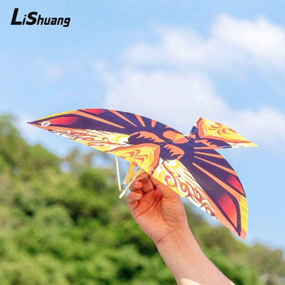 LISHUANG 10 Chiếc Chim Bay Đồ Chơi, Dây Cao Su Nhựa Chạy Bằng Chim Bay Diều, Ngoài Trời Vui Nhộn Màu Sắc Ngẫu Nhiên Đồ Chơi Trẻ Em Vui Nhộn Ngoài Trời