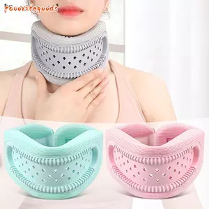 FAVORITEGOODS Nẹp cổ, Cổ áo cổ tử cung bằng lụa băng thoáng khí mềm mại, Giảm áp lực cổ tử cung có thể điều chỉnh Thiết bị kéo cổ rỗng cho nam giới