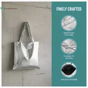 BeautifulHomeA Túi Tote Bóng Cho Nữ Thời Trang Dung Tích Cao Túi Mua Sắm Da PU Túi Xách Sáng Bóng Thường Ngày Nữ Ví Bé Gái Túi Đeo Vai VN