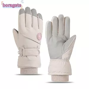 Găng tay sang trọng dành cho nữ BORAGETE, Găng tay trượt tuyết trượt tuyết chống nước chống gió, Màn hình cảm ứng thời trang Găng tay giữ nhiệt dày ấm áp mùa đông Thể thao ngoài trời