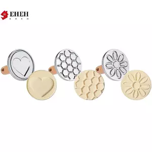 3 Tem Bánh Quy Để Nướng Kim Loại Bấm Có Tay Cầm Bằng Gỗ Máy Làm Bánh Quy Đồ Trang Trí DIY Bánh Nướng Bánh Ngọt VN