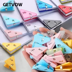 GETVOW 20 chiếc Kẹp tam giác, Kẹp hóa đơn trong suốt đa năng, Kẹp chất kết dính sáng tạo bằng nhựa đa chức năng 2025