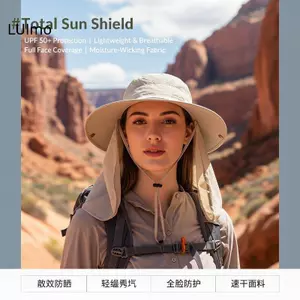 LUImo Ne và Face Cover Mũ chống nắng ngoài trời Qui Dry có thể gập lại để câu cá và phiêu lưu SBS