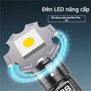 Đèn pin siêu sáng, bền lâu, đa chức năng với đèn báo nguồn, sạc USB, pin tích hợp chống nước.