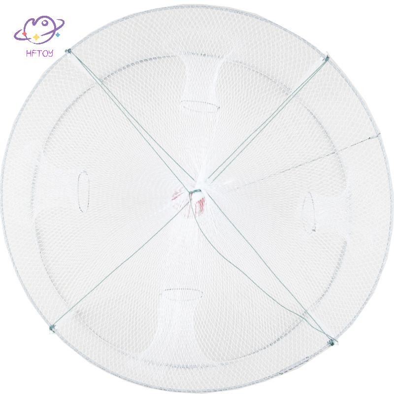 HFTOY 1 Cái Có Thể Gập Lại Câu Cá Cá Cua Mồi Lưới Bẫy 4 Lỗ Crayfish Tôm Hùm Fishnet Đúc Nhúng Lồng 42 * 20cm ~