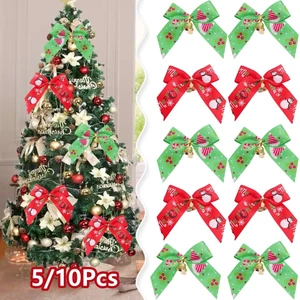 5 / 10 Chiếc Nơ Vàng Lấp Lánh Cây Giáng Sinh Treo Đồ Trang Trí Trẻ Em Quà Tặng Cho Gia Đình Xmas Năm Mới Trang Trí Tiệc