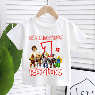 Áo thun Roblox Hoạt Hình Tiệc Sinh Nhật 1-9 Tuổi Áo Cotton Tay Ngắn Cho Quà Tặng Sinh Nhật Trẻ Em