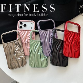 Mạ Điện Mờ Bạc Hồng Nước Ripple Ốp Lưng Điện Thoại iPhone 17Promax 17Pro 16Promax 13 14 15 Pro Max Silicon Mềm Chống Sốc Nam Nữ Vỏ Di Động