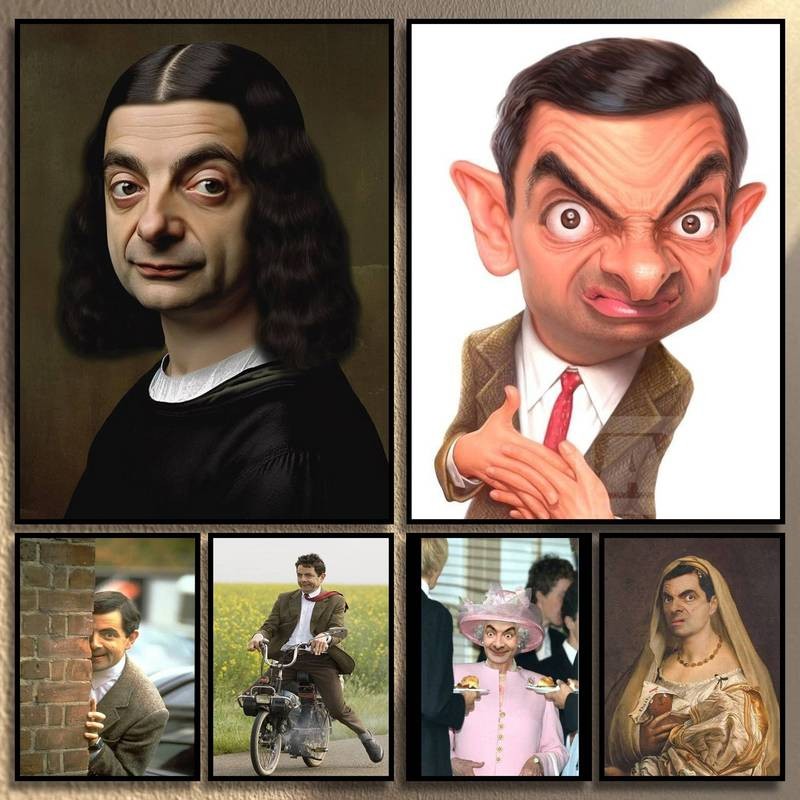 Hilarious Mr Bean Canvas Tranh Hài Hước Khoảnh Khắc Cho Lively Trang Trí Nhà Nghệ Thuật Trang Trí Tường Nhà Canvas Poster