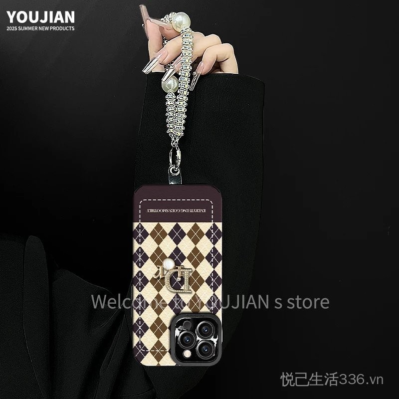 Thích hợp cho iPhone16 Diamond Street Wear Phone Case 13 / 14 / 15promax Eyelid Pattern 7 / 8p Nữ se