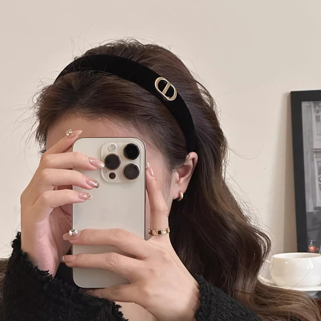 Retro Nhung Đầu Chữ Tóc Vòng