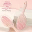 FAVORITEGOODS Lược chải tóc lông tơ, Lược Massage túi khí rỗng màu Gradient di động, Lược tạo kiểu tóc hình bầu dục thời trang