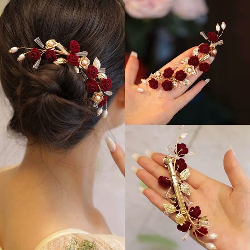 Mũ cô dâu đầu hoa phong cách cổ đại cho trẻ em - Phụ kiện tóc cưới