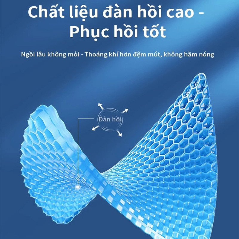 Đệm ngồi gel tổ ong 3D thoáng khí gấp gọn - Chống mỏi lưng, ghế văn phòng & ô tô | BigBuy360 - bigbuy360.vn