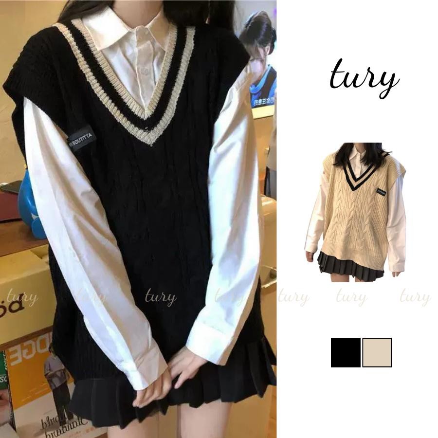 Áo Len Unisex Nam Nữ - Tury - Áo Gile Họa Tiết Caro Vintage Áo Len Không Tay Cá Tính Thời Trang Thu Đông - TA038
