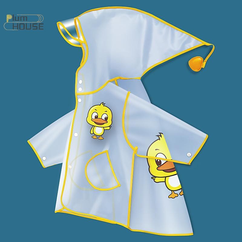 PlumHOUSE Trẻ Em EVA Hoạt Hình Áo Mưa Chống Thấm Nước Nhẹ Áo Mưa Cho Bé Trai Bé Gái Mẫu Giáo Trường Chơi Ngoài Trời Đen Vàng Hồng VN