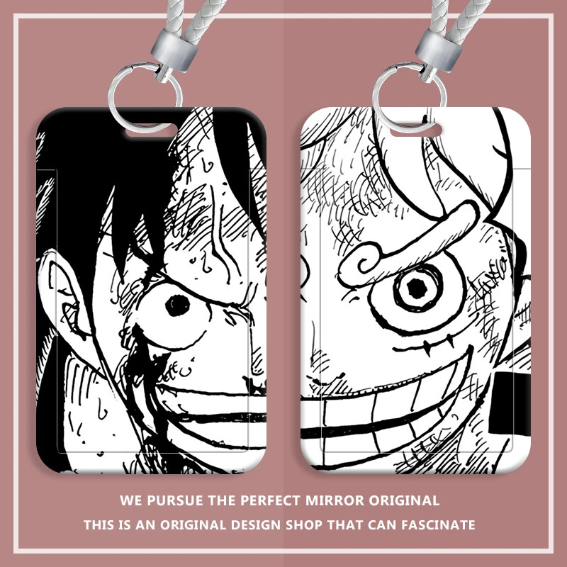 ONE PIECE Luffy Hộp Đựng Thẻ ID Cho Ngân Hàng Sinh Viên Xe Buýt Hộp Đựng Thẻ Kinh Doanh Có Dây Đeo Tay