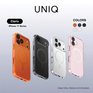 Vỏ bảo vệ hỗn hợp UNIQ Clario (ECO) cho IPhone 17 (6.3) / Air (6.5) / 17 Pro (6.3) / 17 Pro Max (6.9) - trong suốt / khói / hồng.