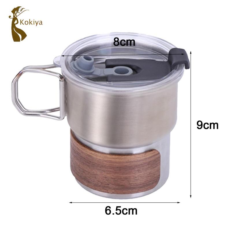 Cốc uống nước bằng thép không gỉ có tay cầm gấp cho cà phê ngoài trời