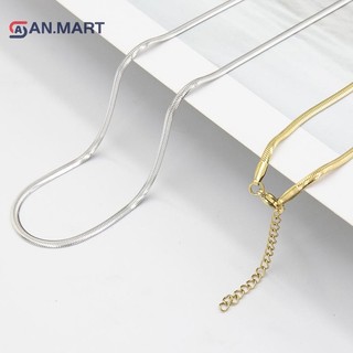 Bigdealssuper Cá Tính Đơn Giản Phù Hợp Với Hip-hop Xương Đòn Dây Chuyền Ánh Sáng Sang Trọng Châu Âu Mỹ Thép Titan Không Phai Màu Flat Xương Rắn Dây Xích Siêu
